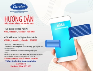 Hướng dẫn bảo hành máy lạnh Carrier bằng tin nhắn